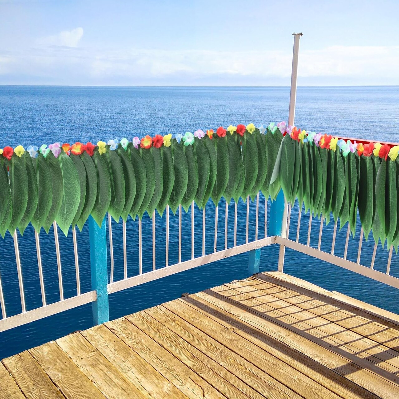 Hawaiian Leaf Table Skirt Luau Ti Leaf Hula Skirt 9 Feet Green Grass